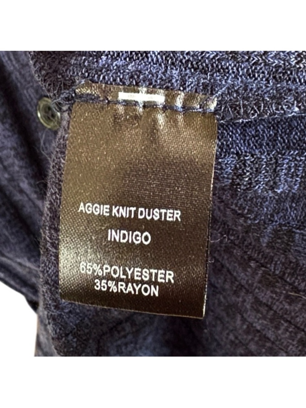 NWT EVEREVE PPLA Clothing Aggie Long Like Ribbed Duster Top Indigo Size XS - Picture 9 of 9